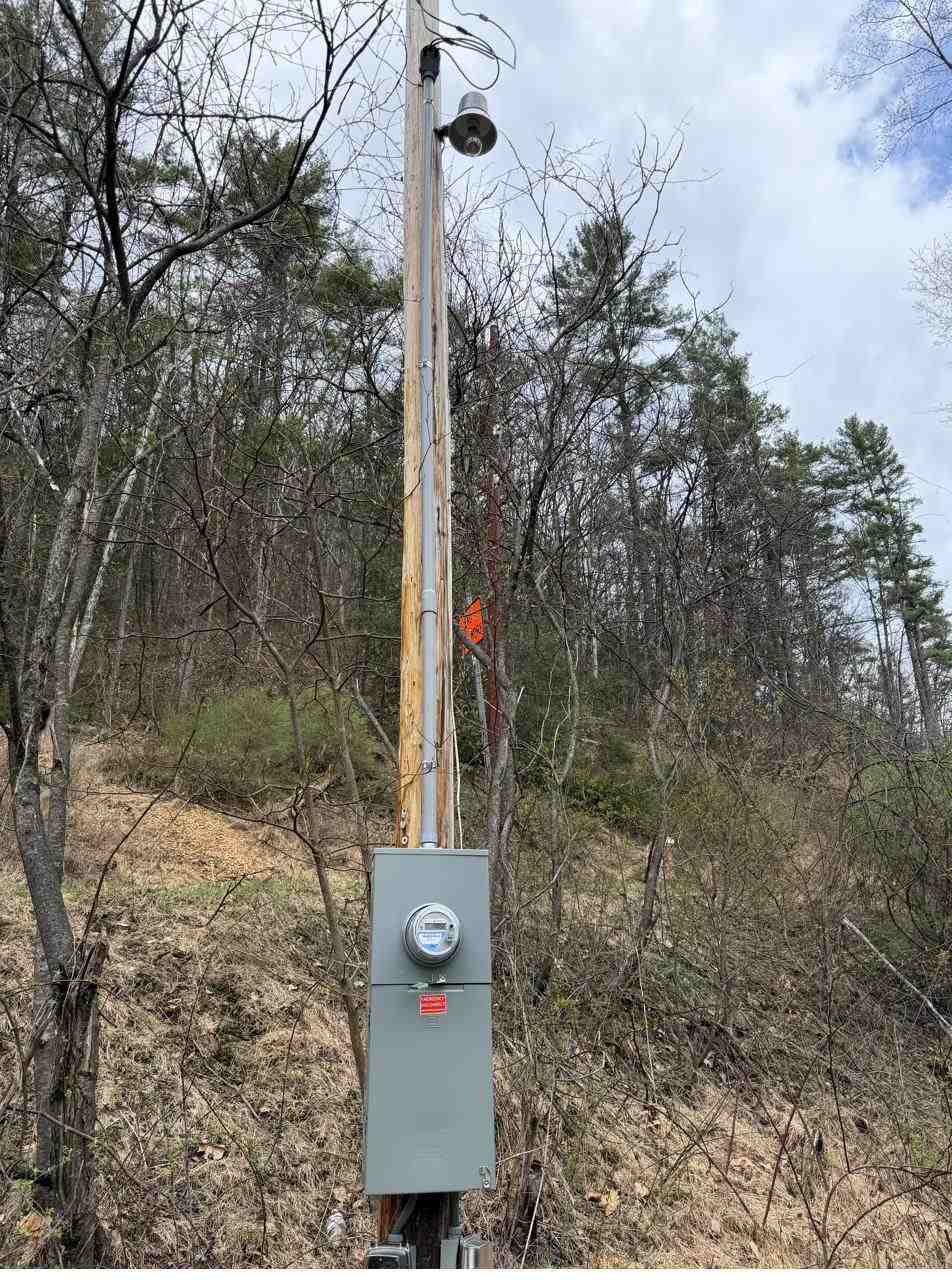 Utility pole and meter installation in central Pennsylvania